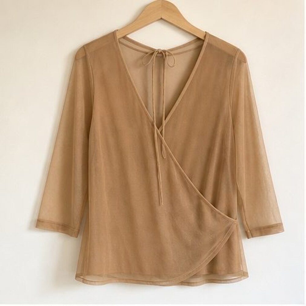 Camel Ruffle Blouse